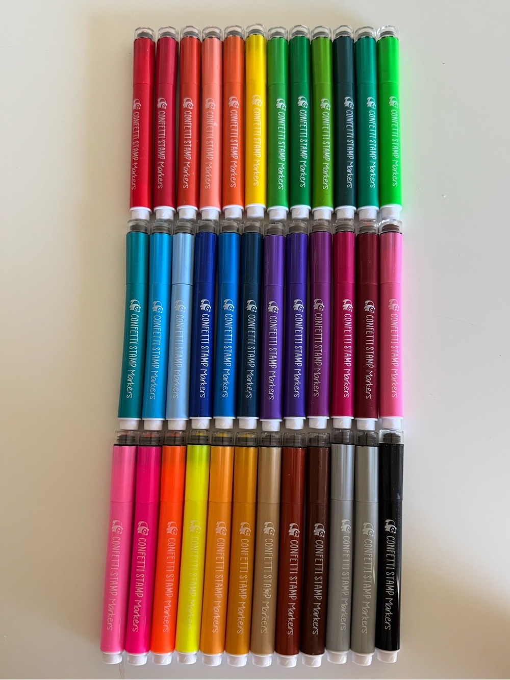 CONFETTI Stamp Markers Set (36) Multiple Colors